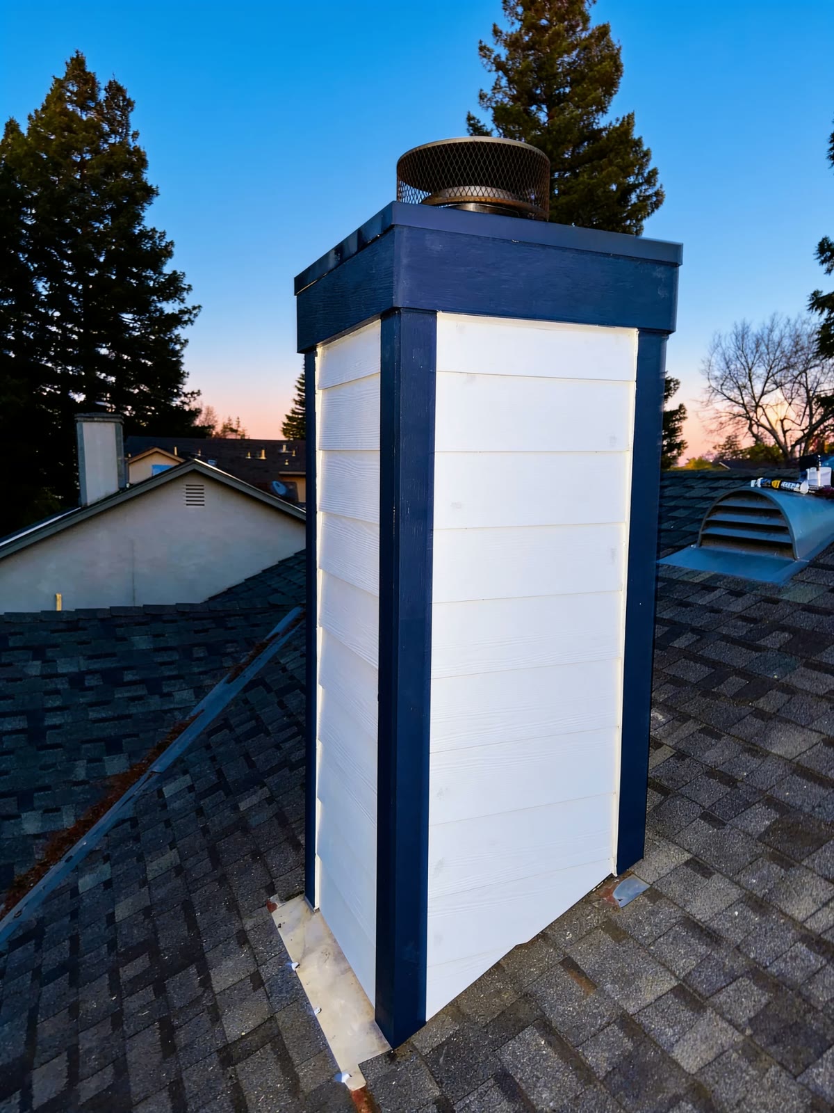 Chimney chase restored, after