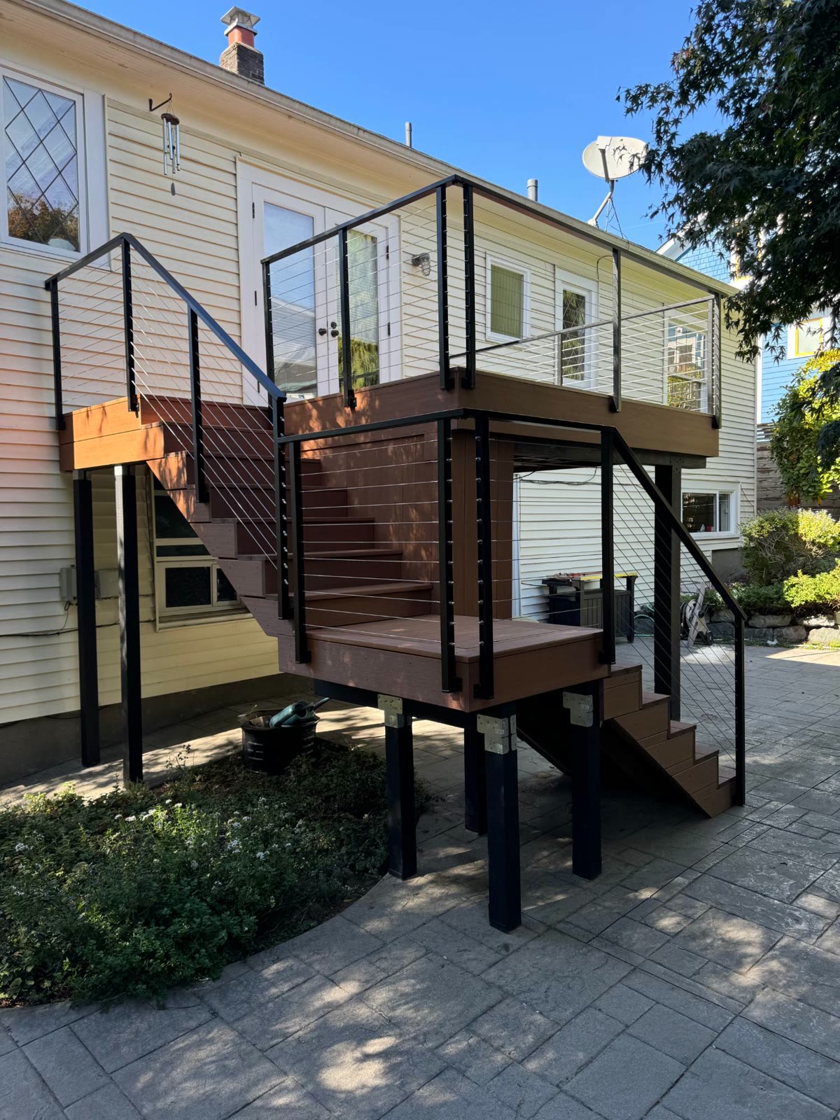 Back stairs with cable railing, photo 1